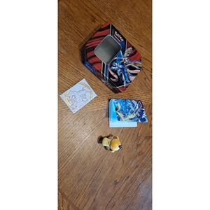 Lot Of 4 Pokemon Items Tin, Portfolio, Sticker, Psyduck Figure